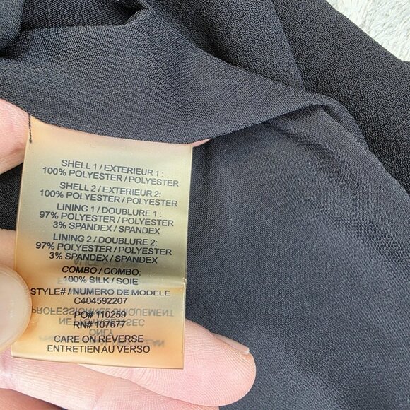 Alice + Olivia Dress Womens 4 Black White High Low Maxi Gown Colorblock Formal - Picture 15 of 16